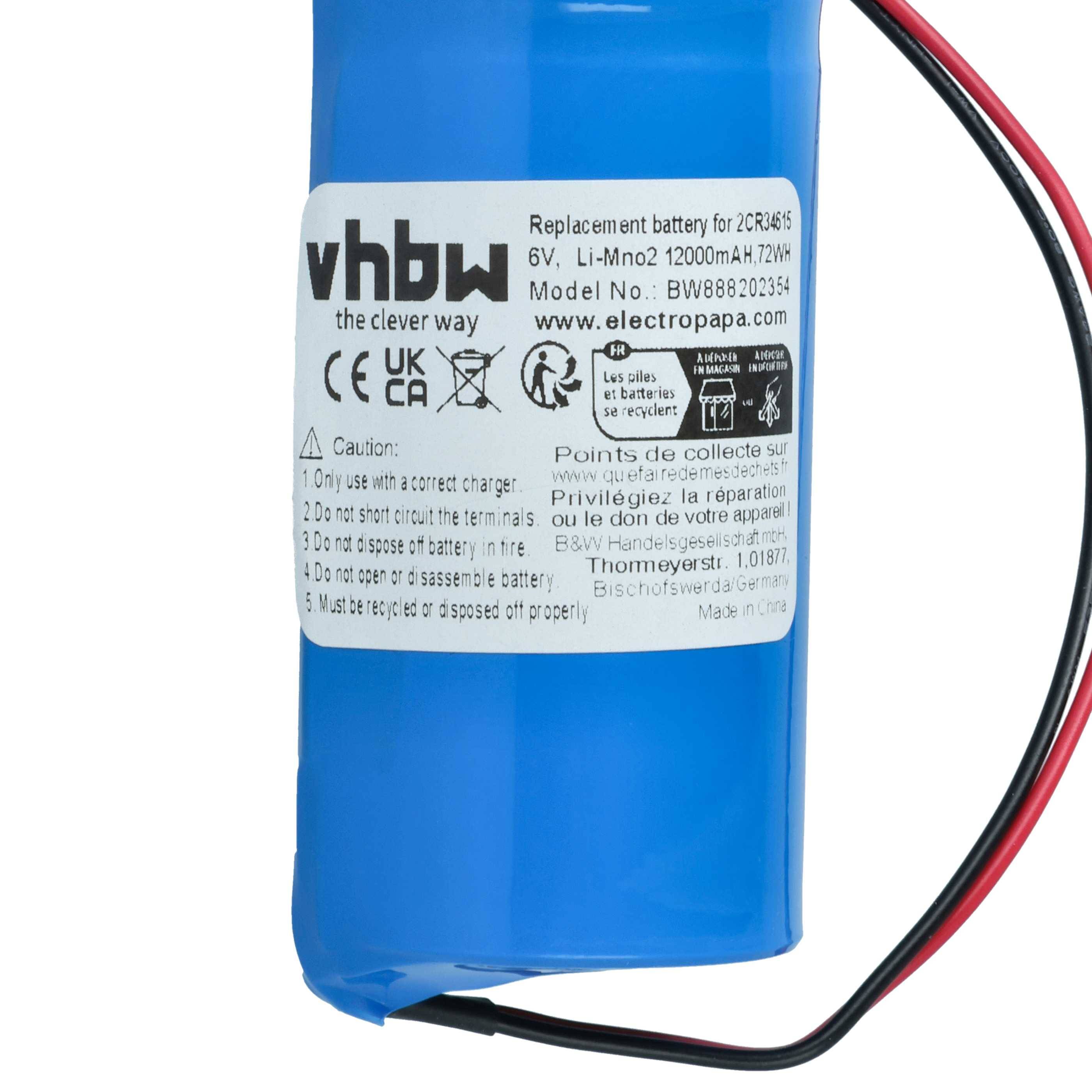 vhbw Batterie kompatibel mit Indexa 8000A | 8000A/2 Alarmanlage, Alarmsystem (12000mAh, 6V, Li-MnO2)-3