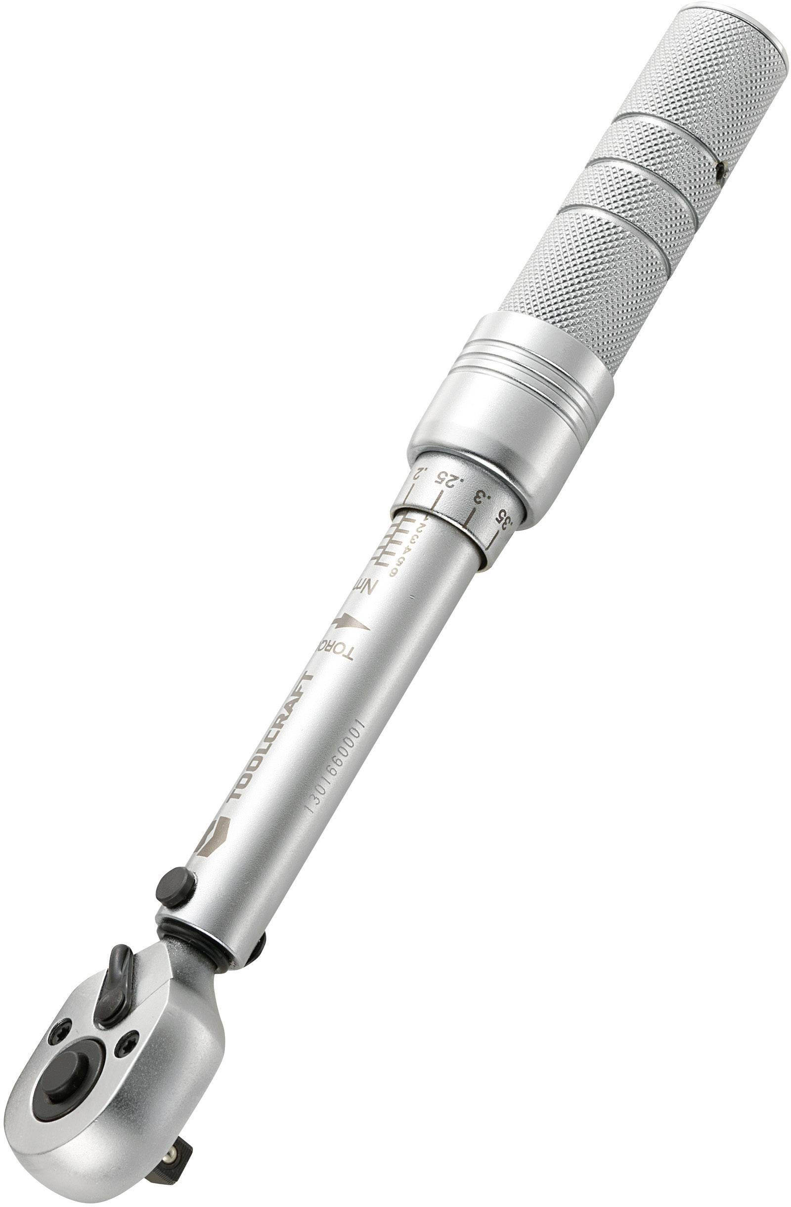 Drehmomentschlüssel aus Metall mit geriffeltem Griff und Skala zur Einstellung des Drehmoments, geeignet für präzise Anzugsarbeiten.