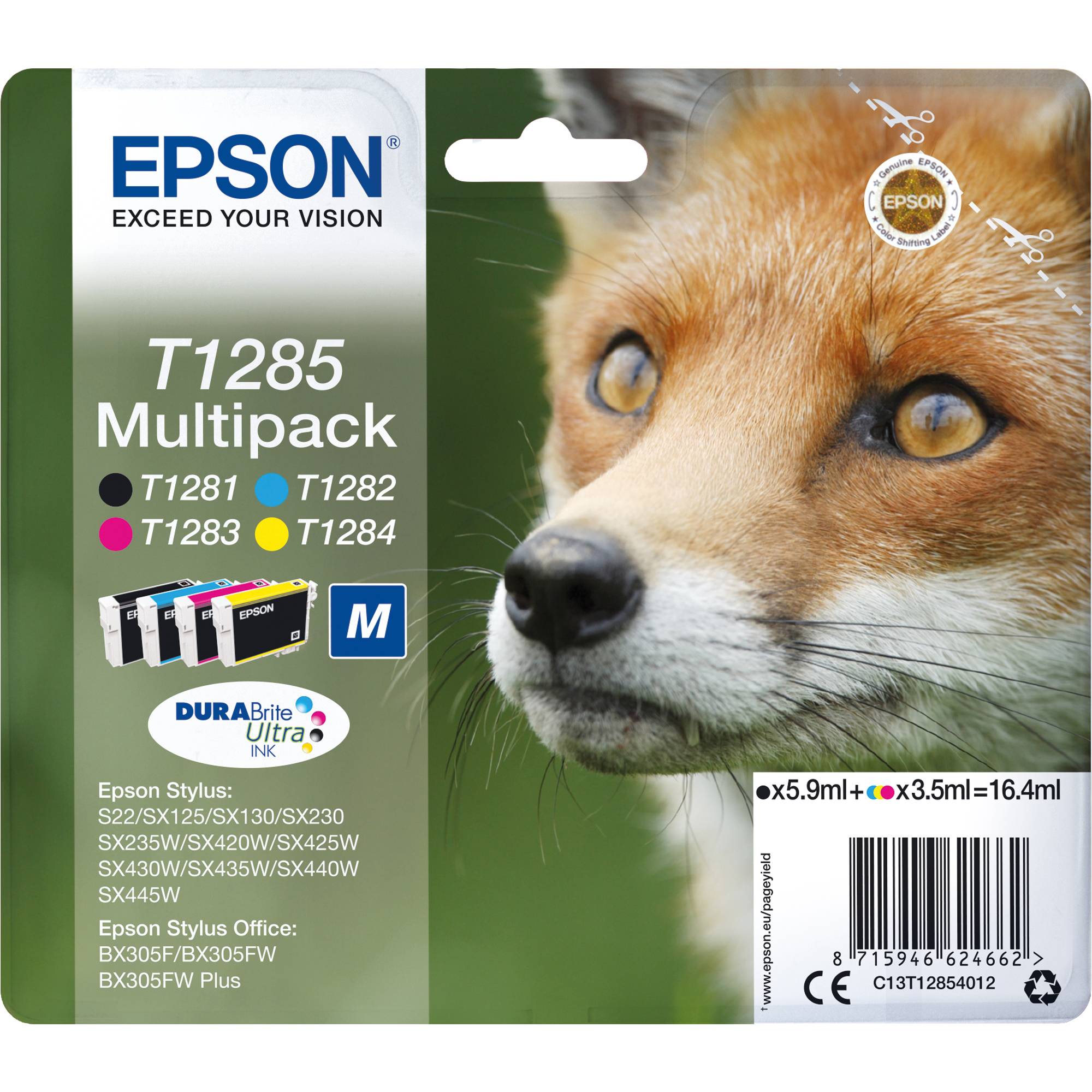 Epson Tintenpatrone C13T12854012 sw/c/m/y 4 St./Pack. - Artikel: 101278999-0