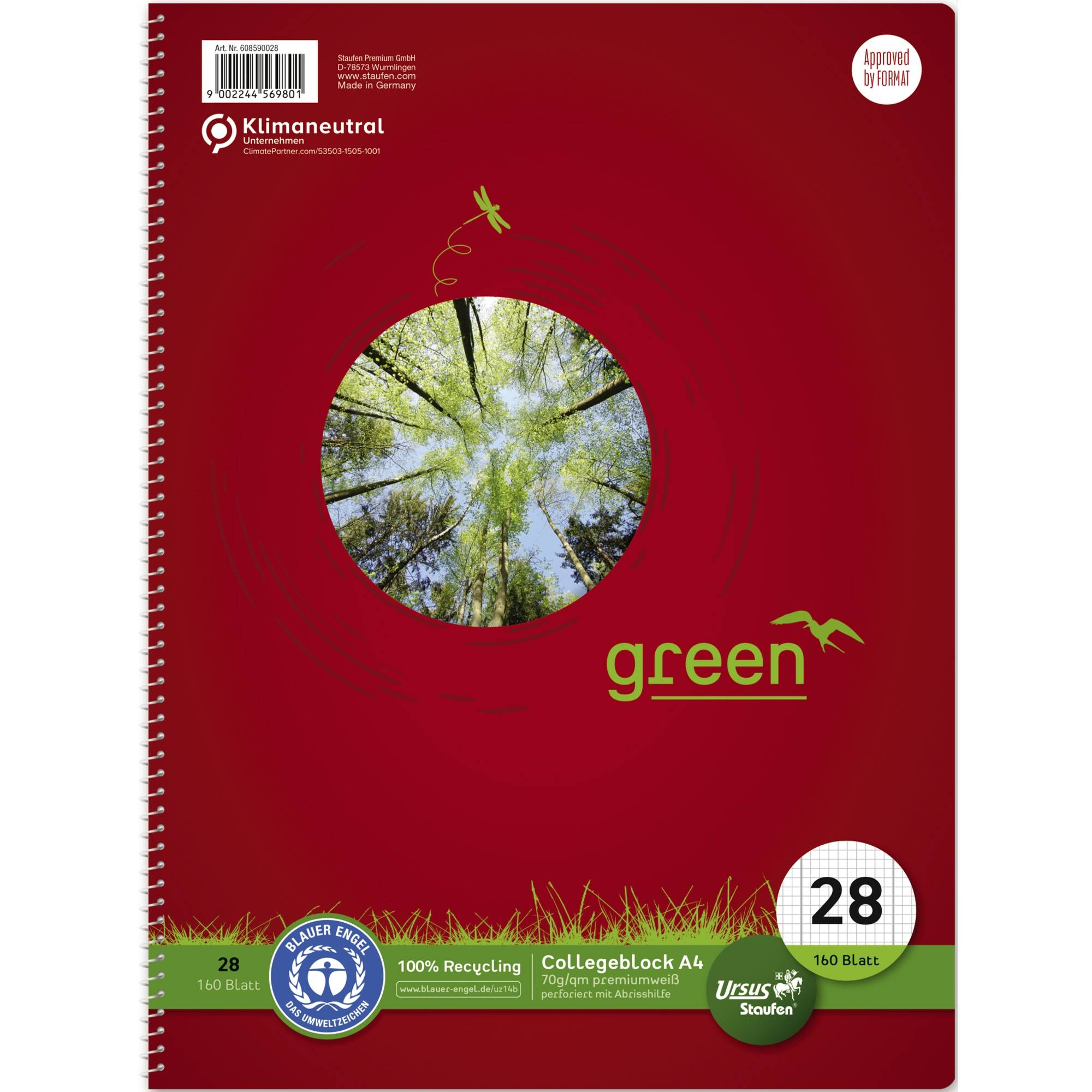 Staufen Collegeblock Style 608590028 DIN A4 70g kar./Rnd 160Bl - Artikel: 111111602-2