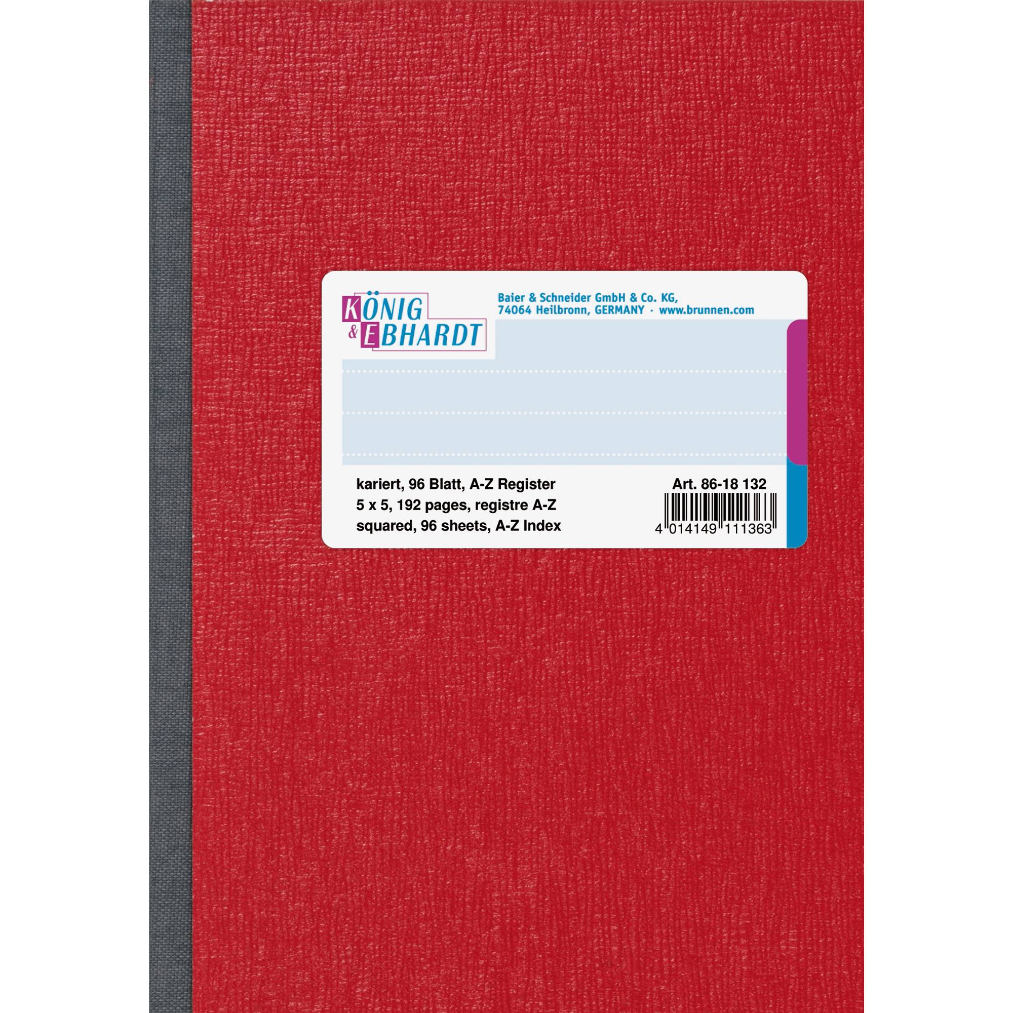 König & Ebhardt Kladde 8618132 DIN A6 kariert 96Blatt rot - Artikel: 112152202-0