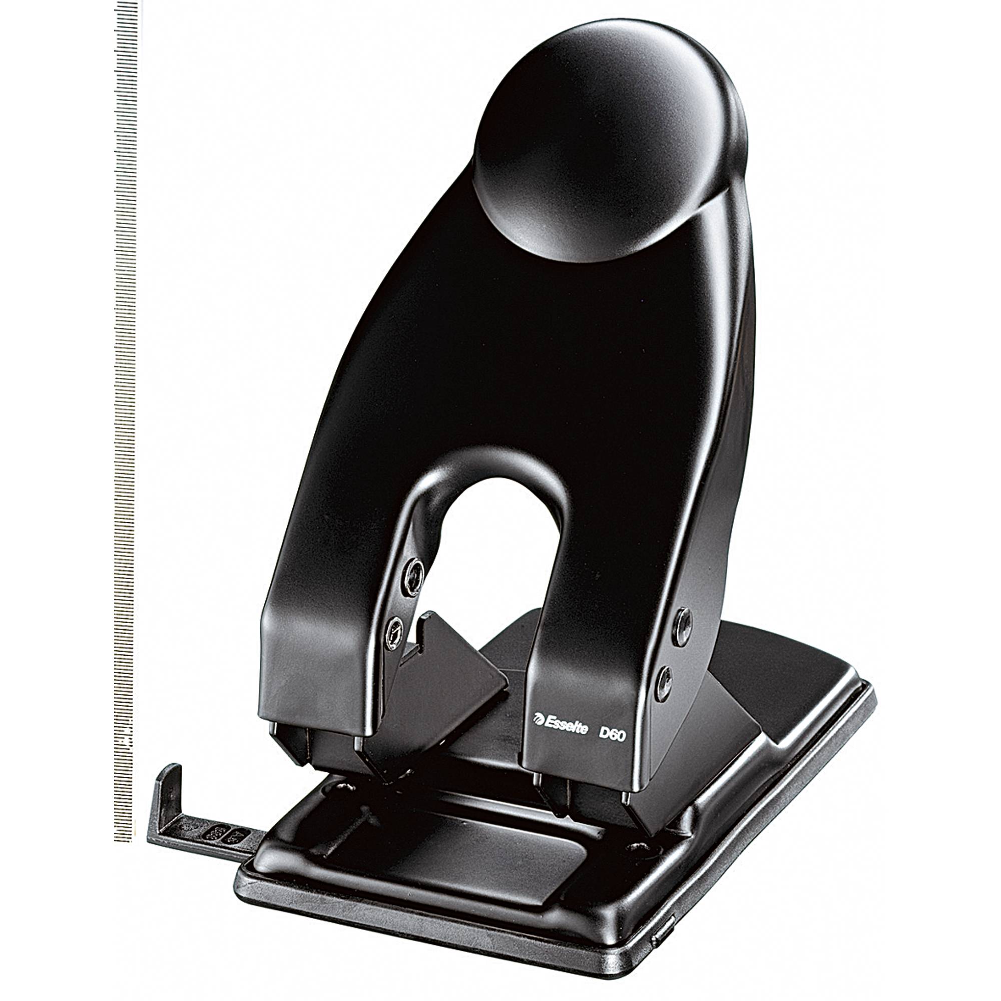 Locher D60 60 Blatt mit Anschlagschiene schwarz-1