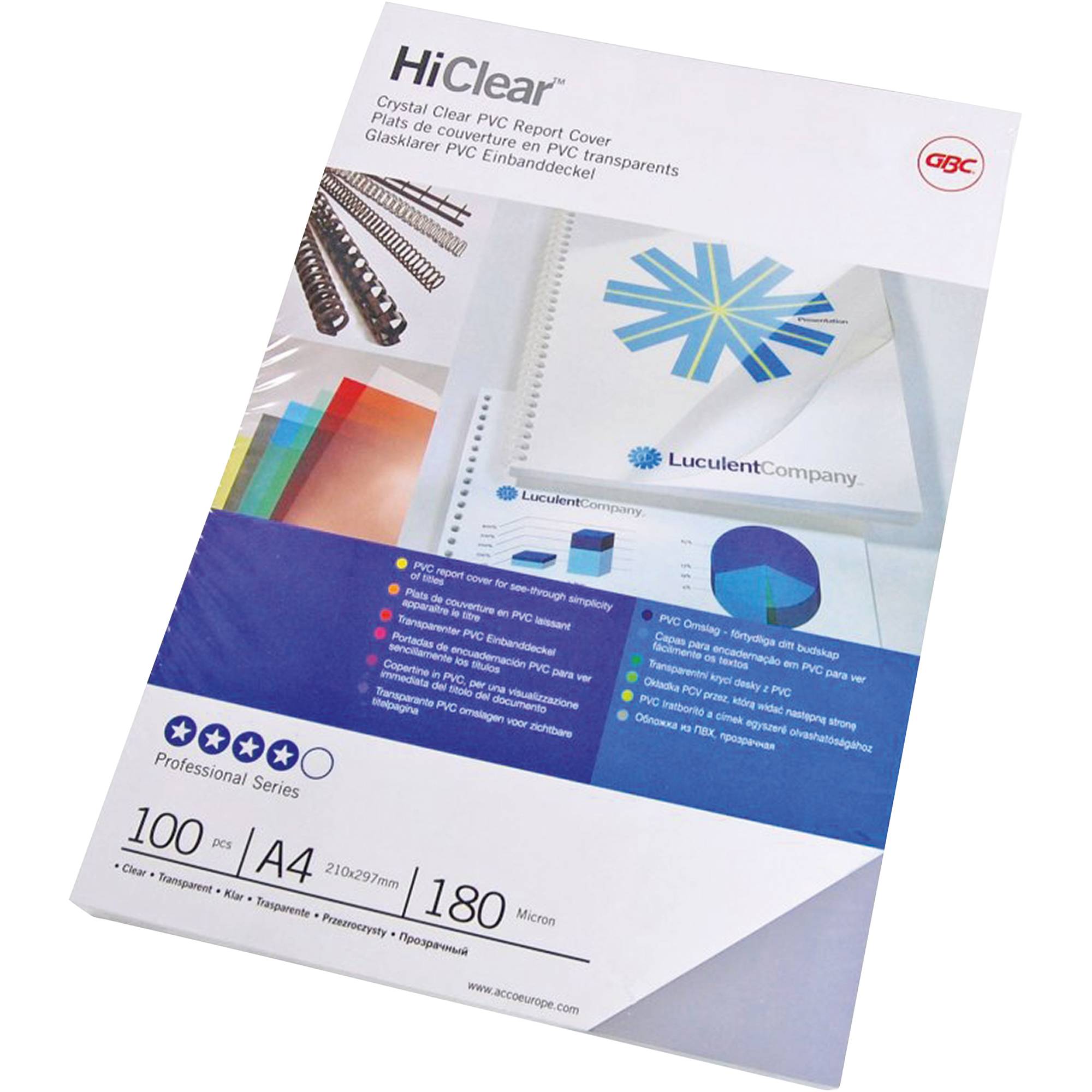Klarsichtfolie DIN A4 180my PVC klar 100 St./Pack.-1
