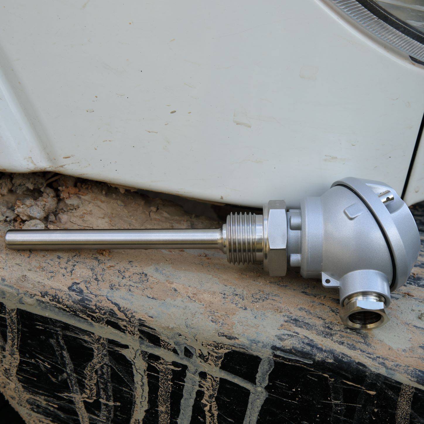 promesstec Pt100 Temperaturfühler / Schutzarmatur 6x100mm /Anschlusskopf Form J / G 1/2"-1