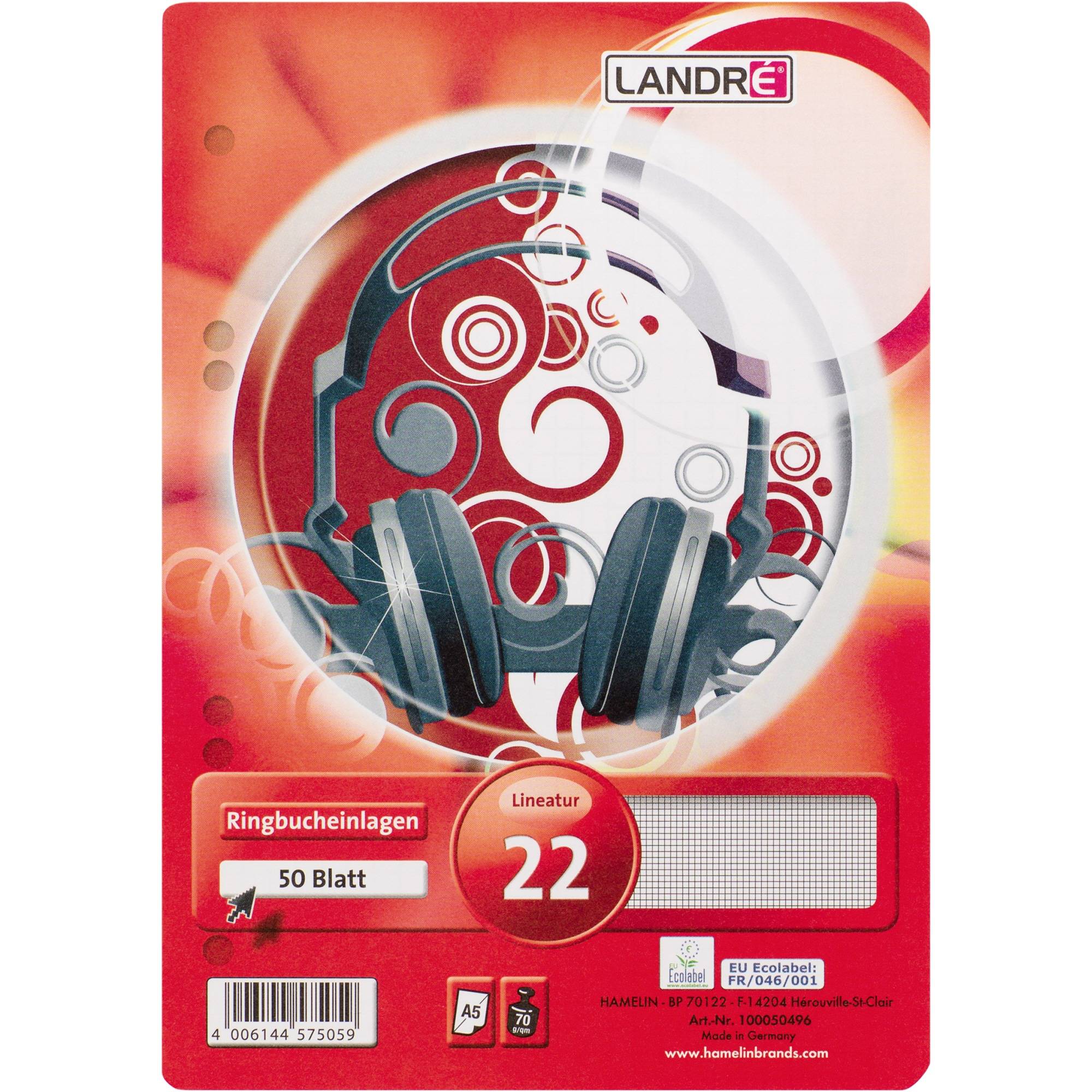 Herlitz Ringbucheinlage A5 kar. ws 50 Bl. 100050496-1