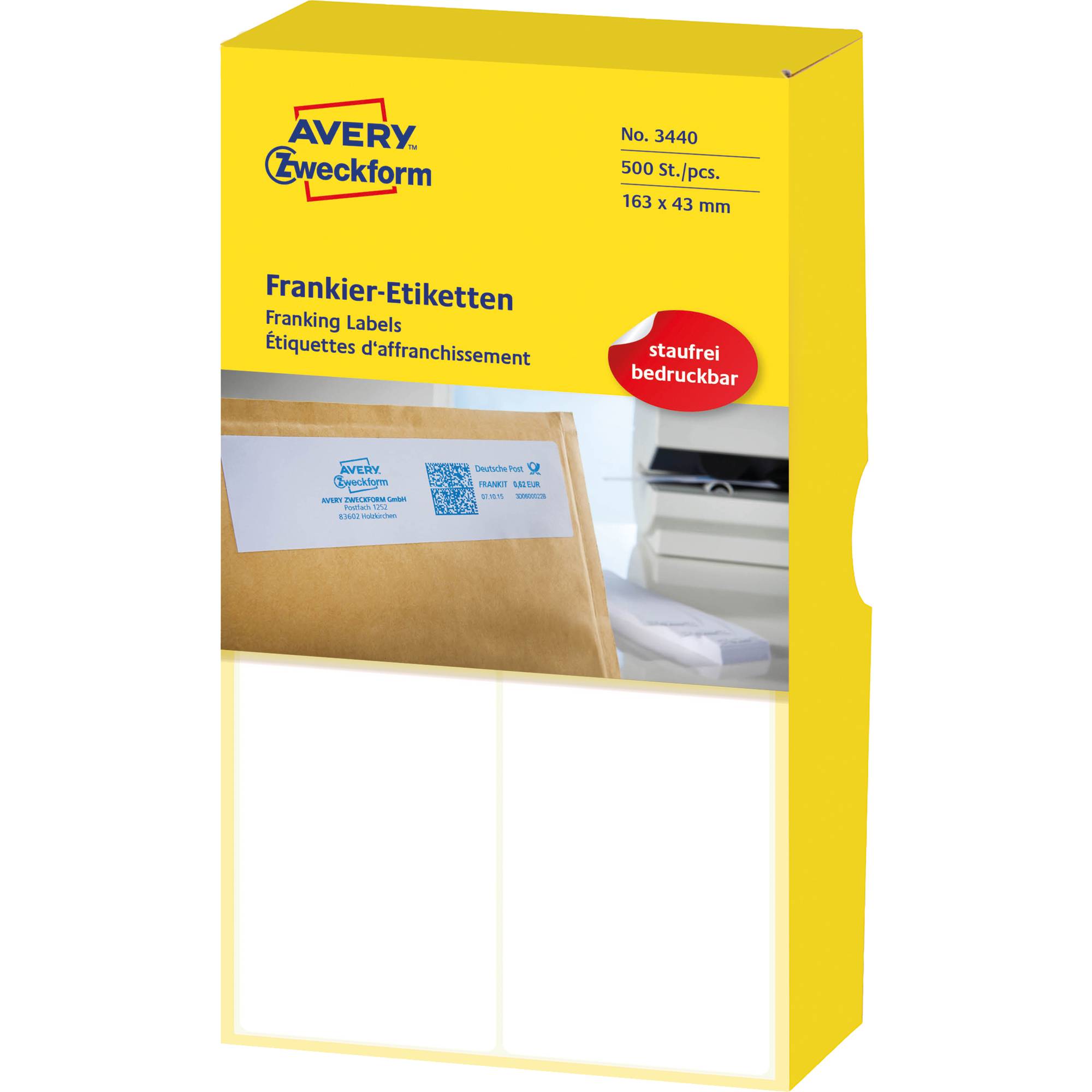 Avery Zweckform Frankieretiketten 03440 163x43mm 500 St./Pack. - Artikel: 129015700-2