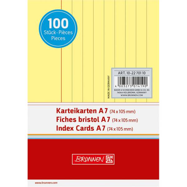 BRUNNEN Karteikarte 102270110 DIN A7 liniert ge 100 St./Pack. - Artikel: 145000510
