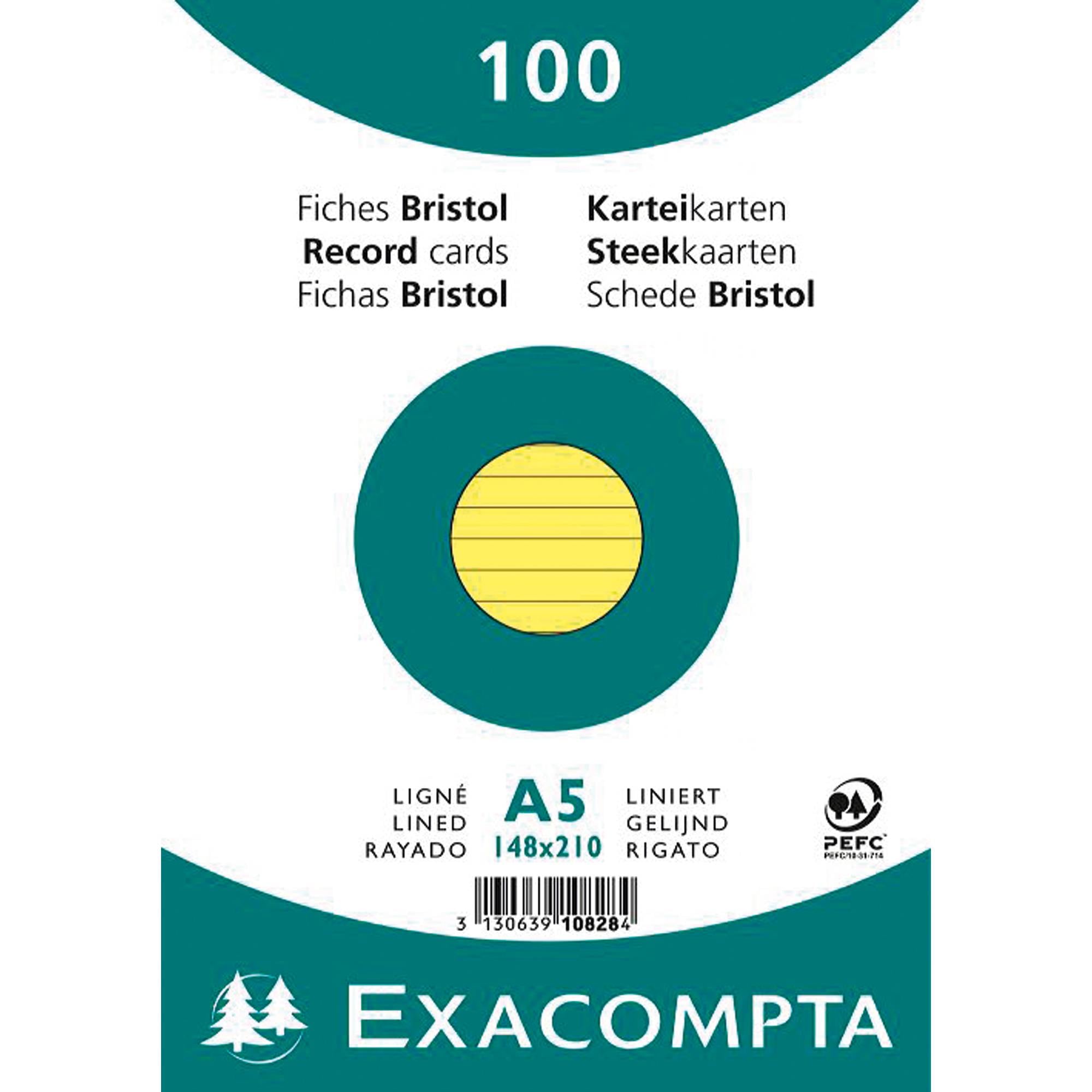 Exacompta Karteikarte 10828SE DIN A5 liniert gelb 100 St./Pack. - Artikel: 144075310-1