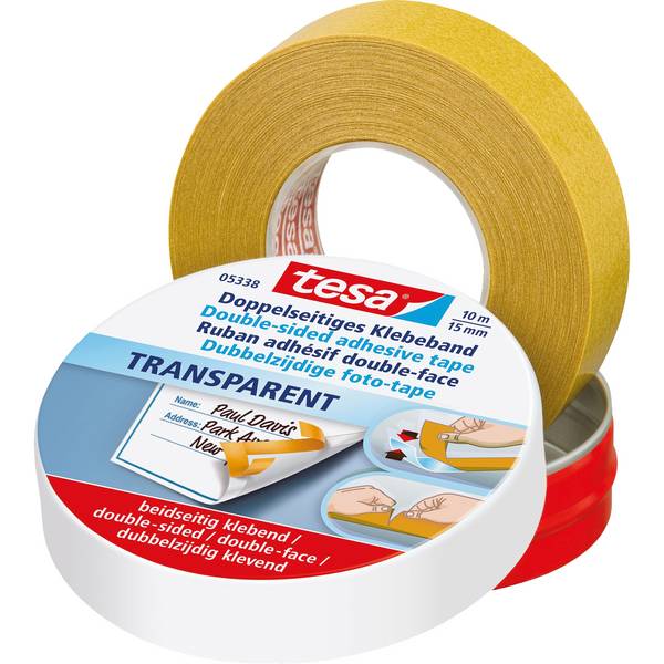 tesa Bastelband 05338-00000 15mm 10m beidseitig klebend Metalldose - Artikel: 164022100
