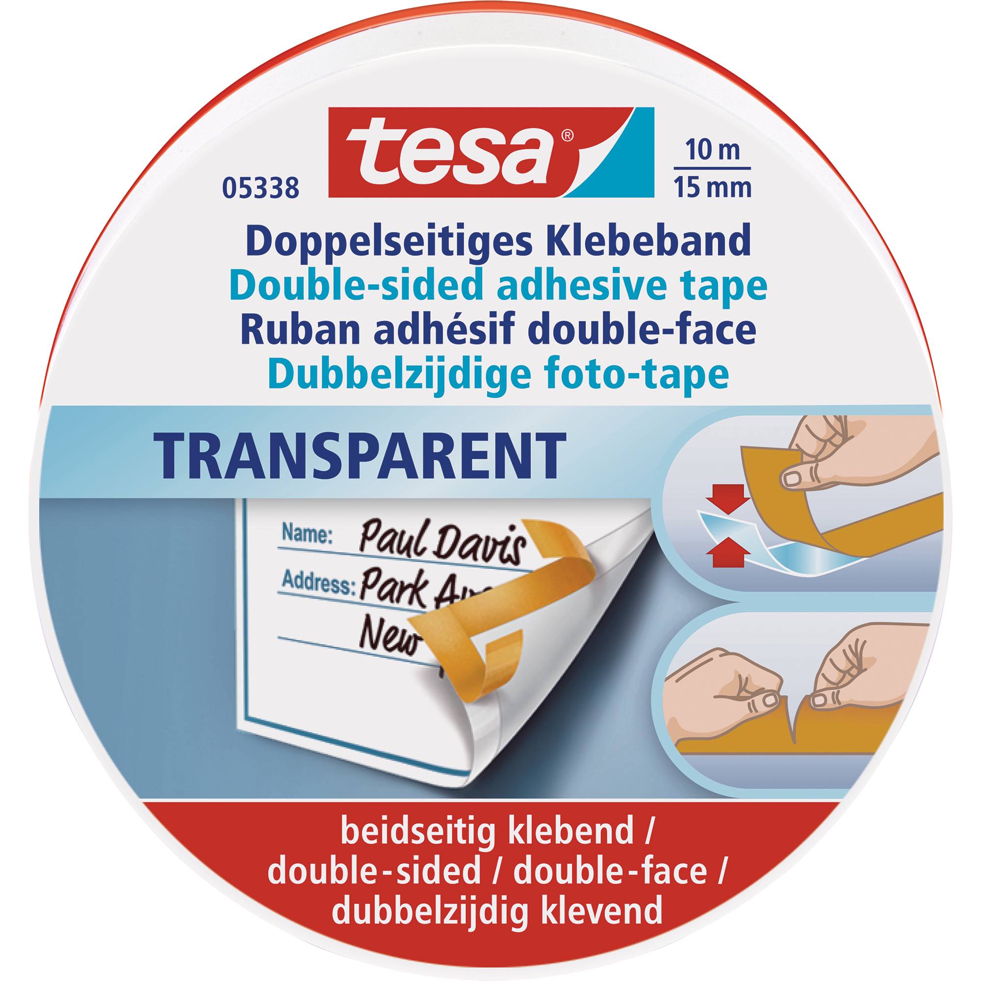 tesa Bastelband 05338-00000 15mm 10m beidseitig klebend Metalldose - Artikel: 164022100-1