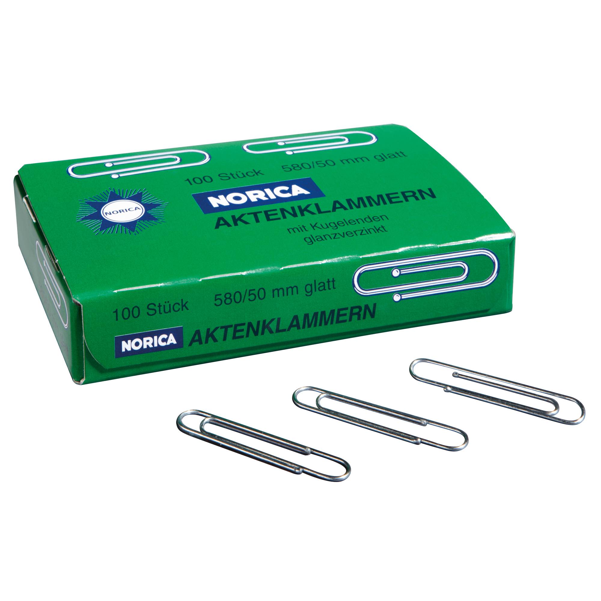 NORICA Büroklammer 2260 50mm glatt verzinkt 100 St./Pack. - Artikel: 176039894-0