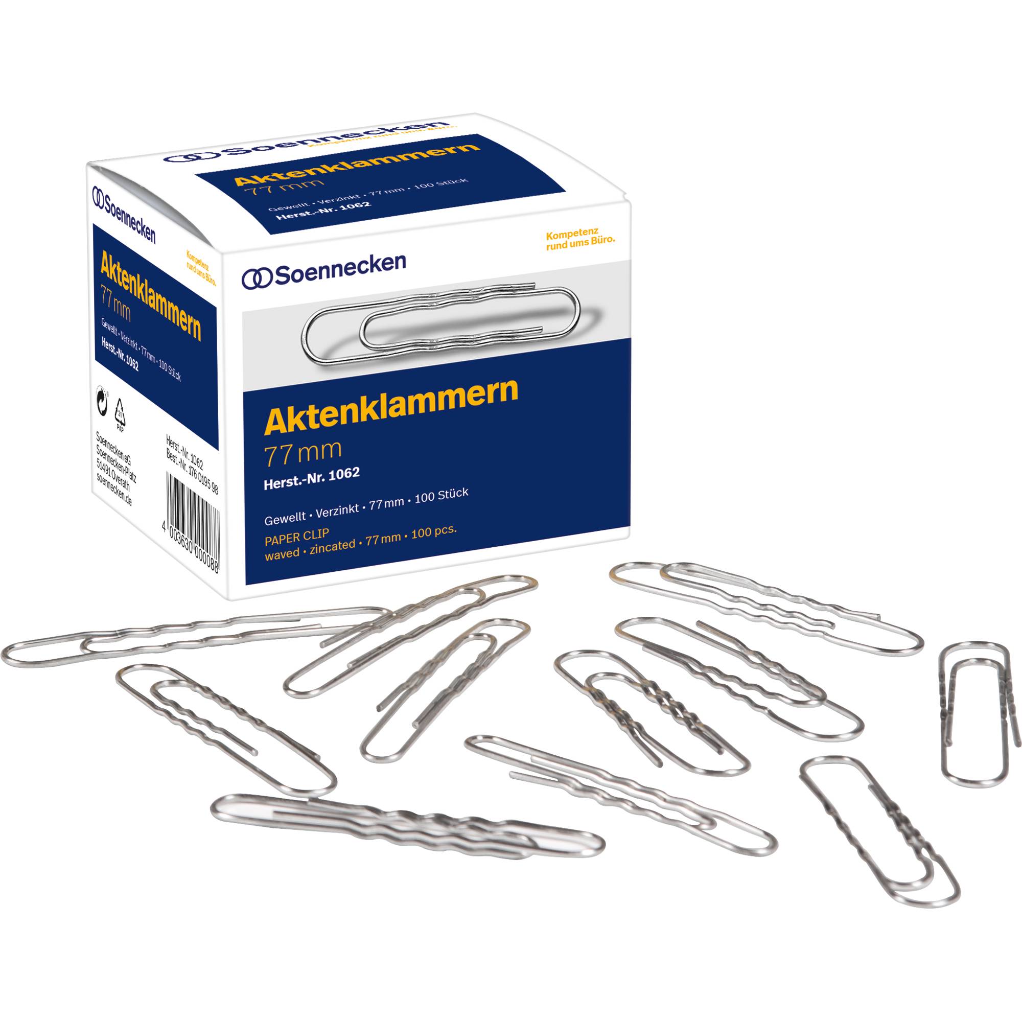 Aktenklammer 77mm gewellt verzinkt 100 St./Pack.-1