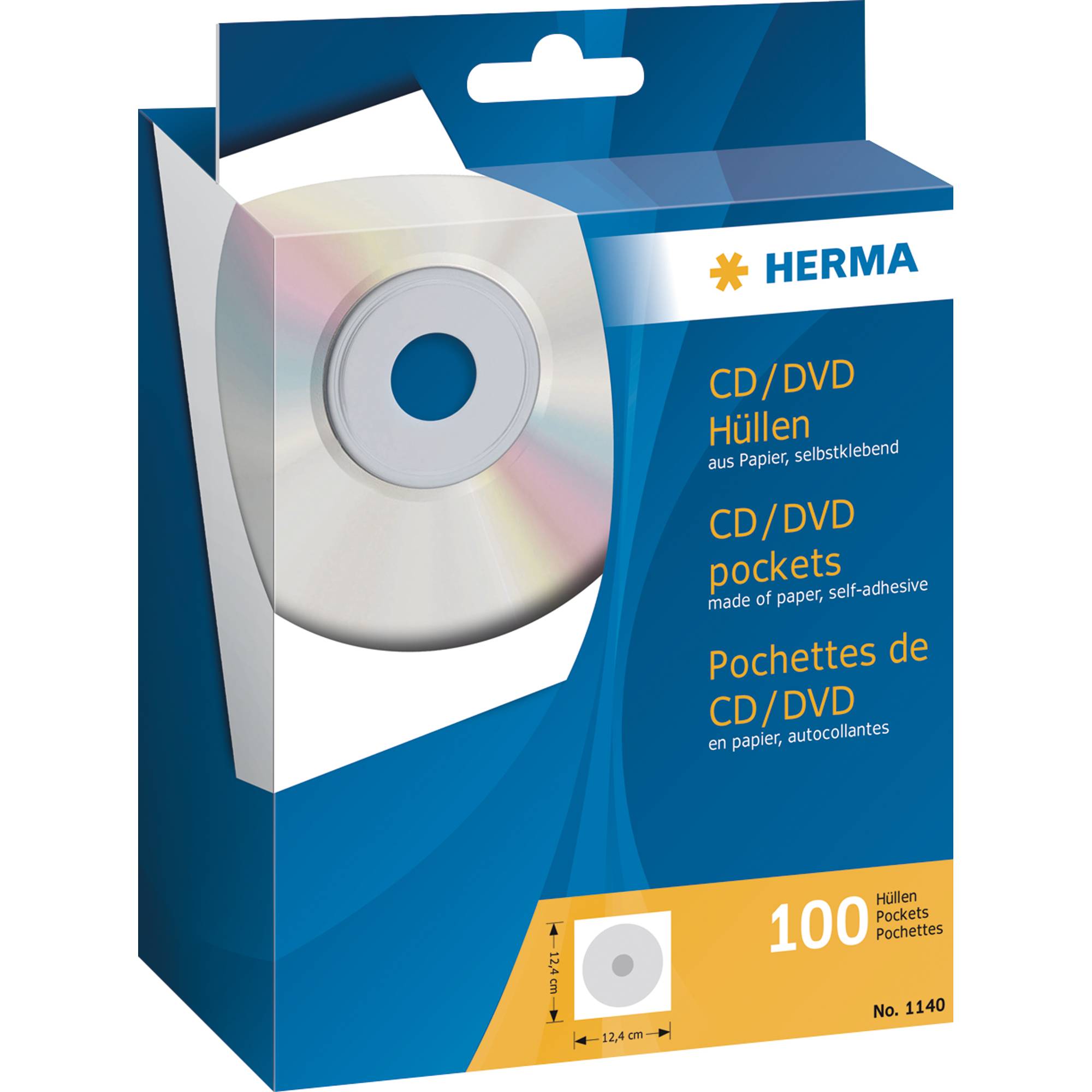 Herma CD Hülle 1140 1 CD/DVD/Blu-Ray Weiß Papier 100 St.-1