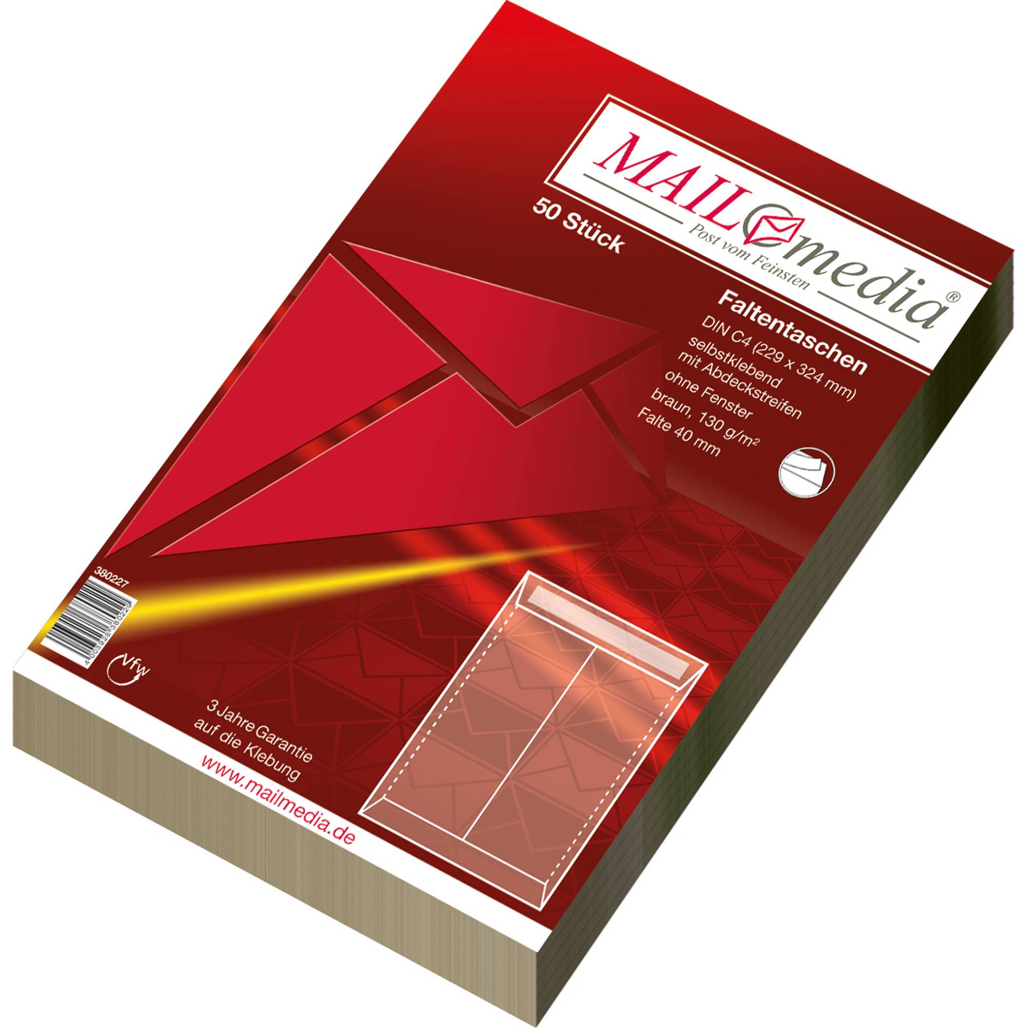 MAILmedia Faltentasche 30002481 C4 oF hk 130g br 50St. - Artikel: 327010370-1