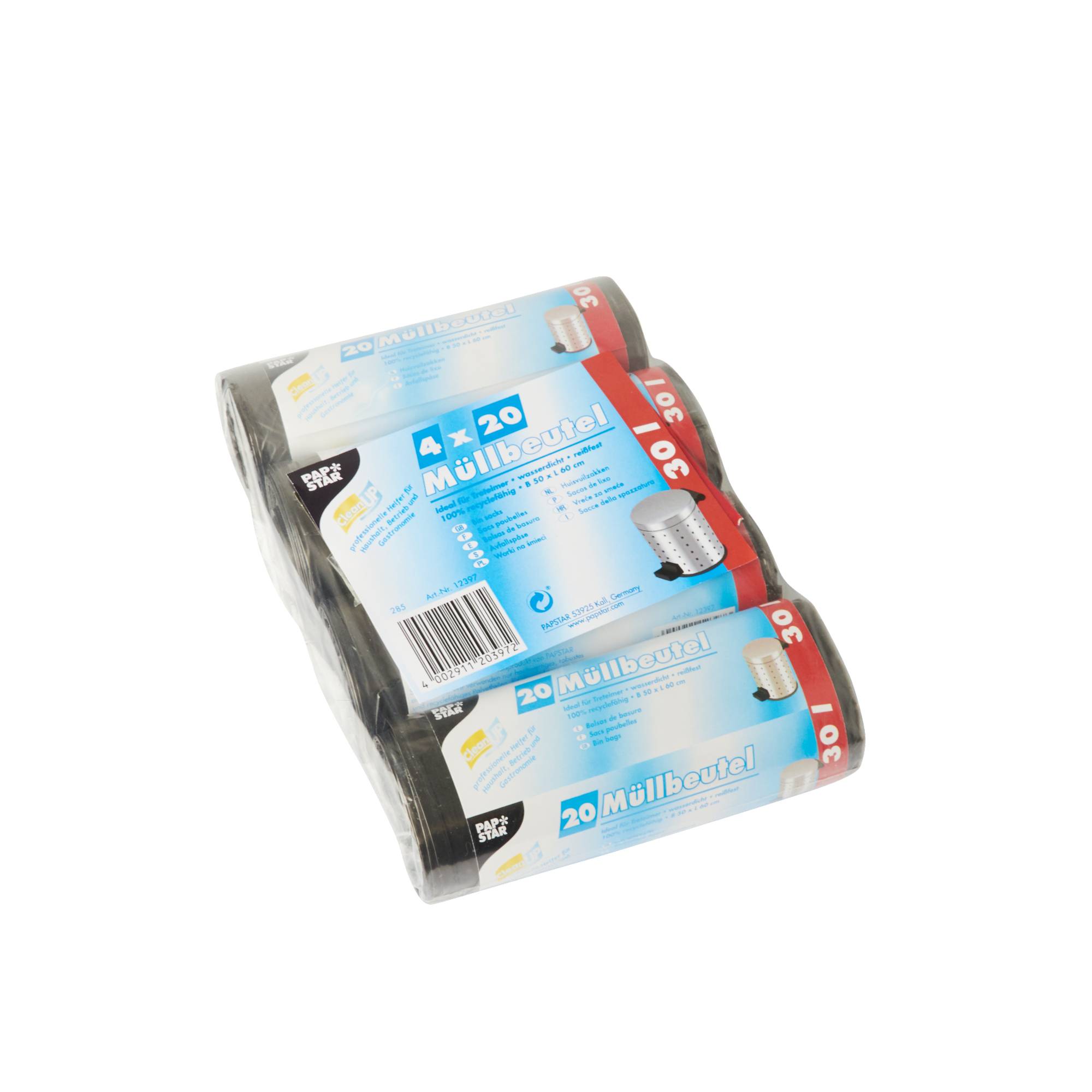 Müllbeutel 60x50cm 30l LDPE grau 4x20 St./Pack.-1