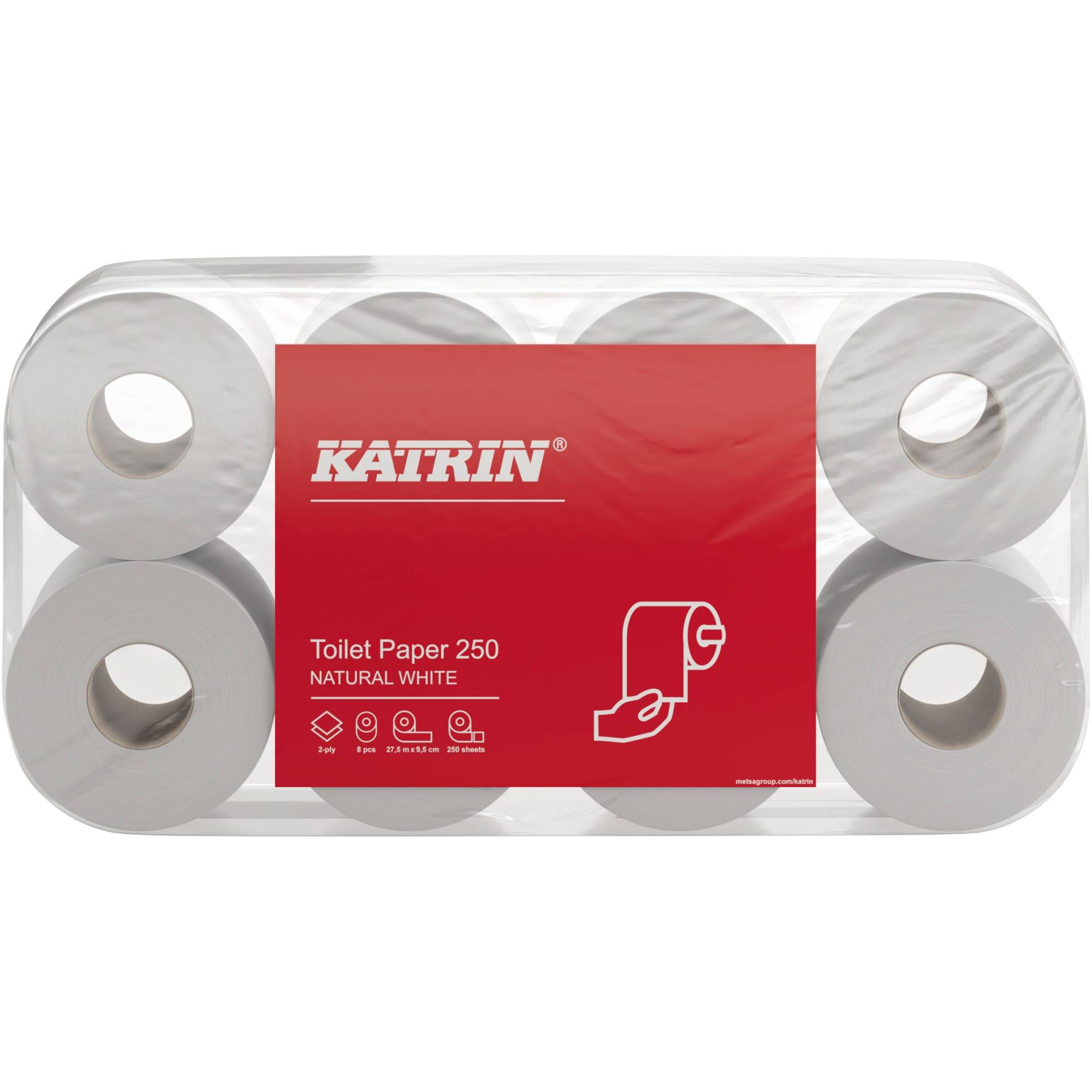 Katrin Toilettenpapier 250 169505 250Blatt 2lagig weiß 8 Rl./Pack. - Artikel: 490007501-3