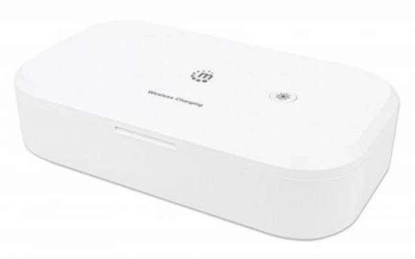 Manhattan UV Phone Sanitizer with Wireless Charger, 10 W Wireless Charging Pad,