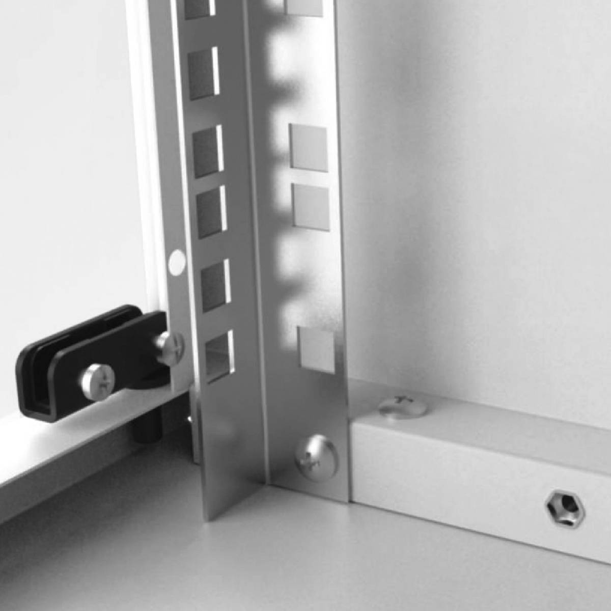 19 Zoll Netzwerkschrank 4HE Wandgehäuse Serverschrank abschließbar mit Glastür SOHO 4U-3
