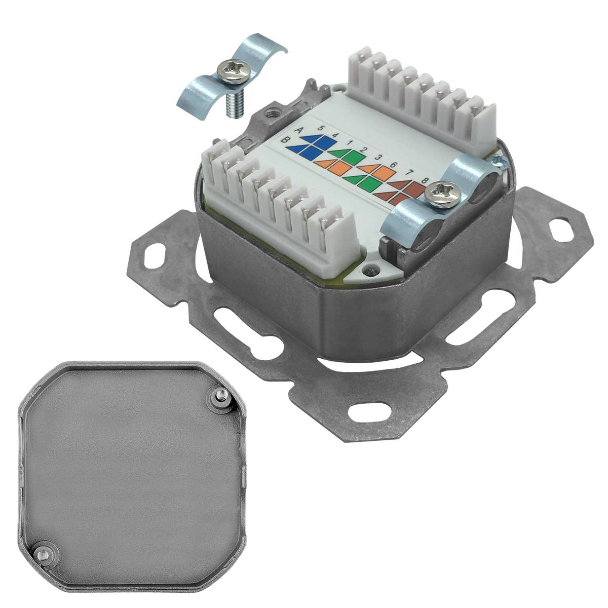2x ARLI Cat6a Netzwerkdose 2 Port + Werkzeugset ( Crimpzange + Tester + LSA + Kabelmesser )-1