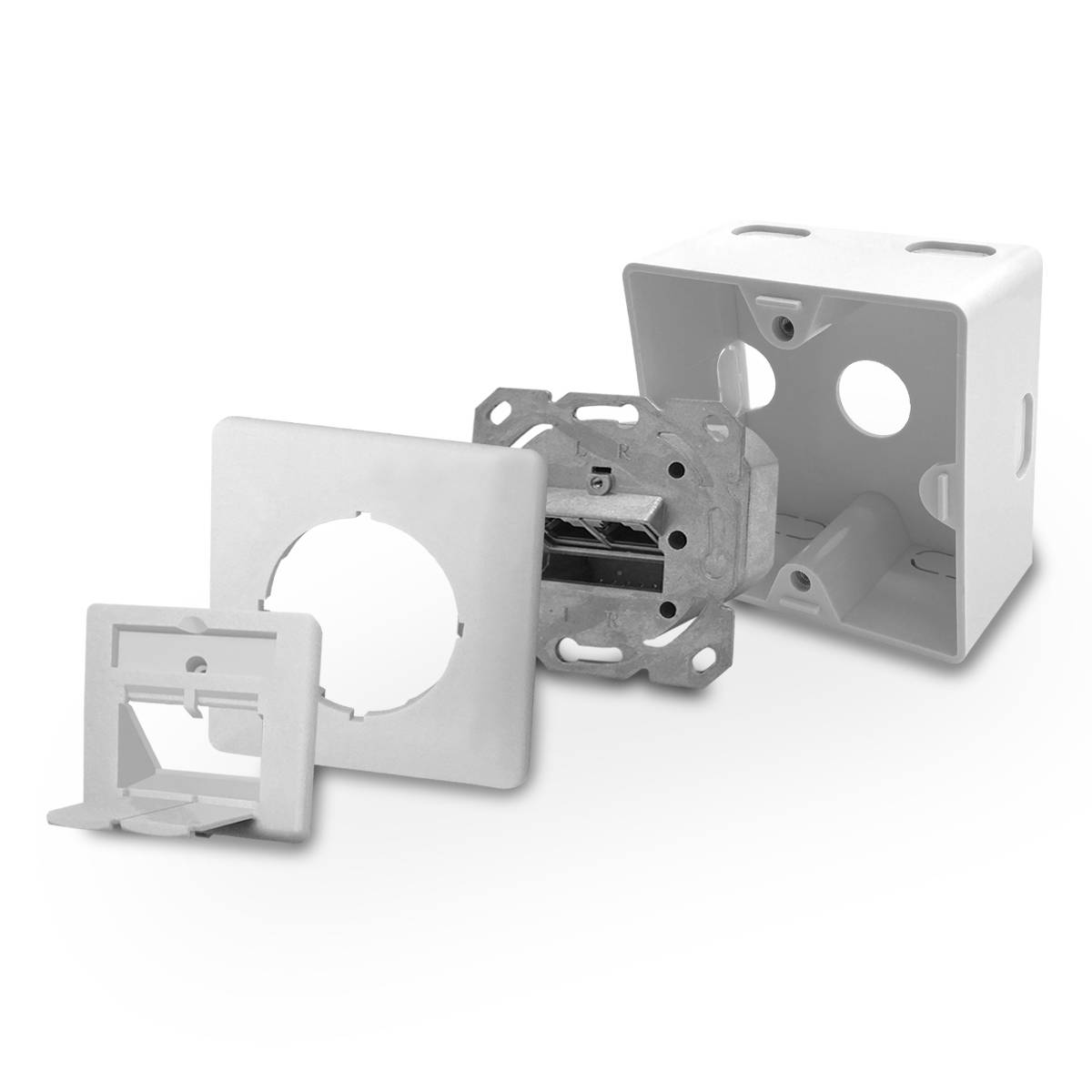 2x ARLI Cat6a Netzwerkdose 2 Port + Werkzeugset ( Crimpzange + Tester + LSA + Kabelmesser )-3