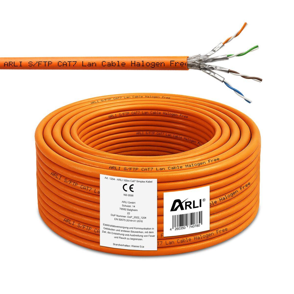 Cat7 100m Verlegekabel S/FTP PIMF Halogenfrei Netzwerkkabel-0