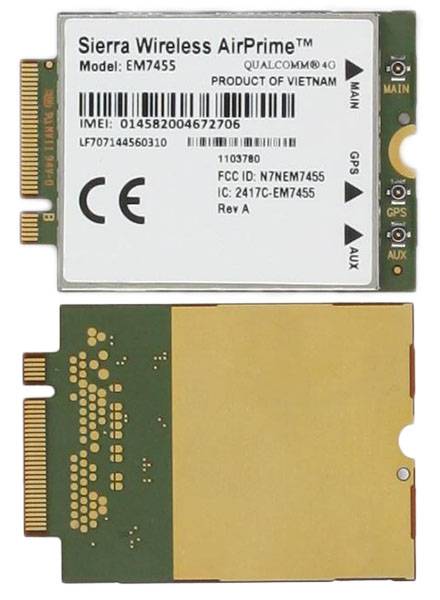 SierraWireless EM7455 AirPrime M.2 NGFF Modem (4G/LTE CAT6 300/50 Mbit)-0