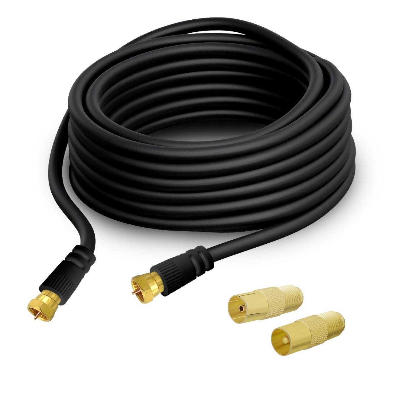 7m ARLI TV Antennenkabel vergoldete F-Stecker & IEC Adapter-1