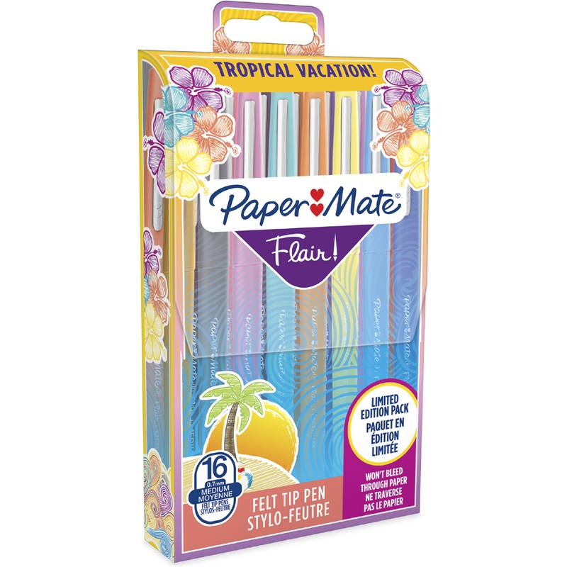 Paper:Mate Faserschreiber Flair TROPICAL VACATION, 16er Etui-0