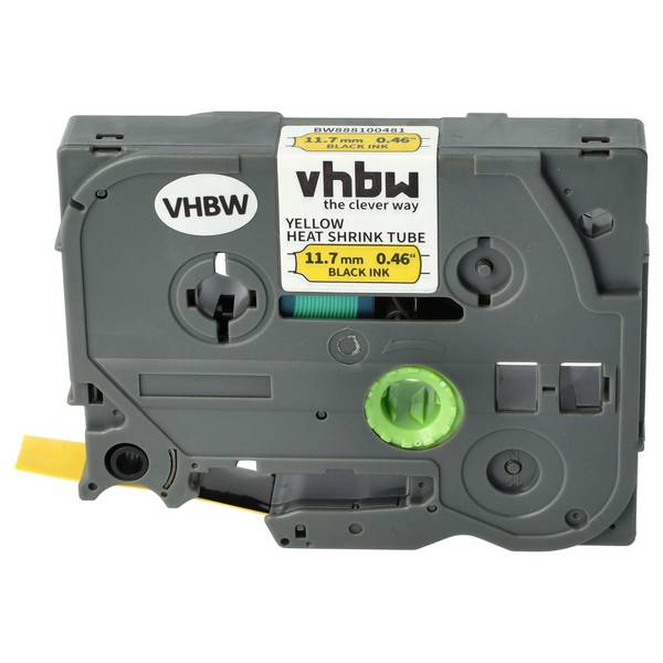 vhbw Schriftband-Kassette kompatibel mit Brother PT P950NW Etiketten-Drucker 1,5m x 11,7mm Schwarz auf Gelb