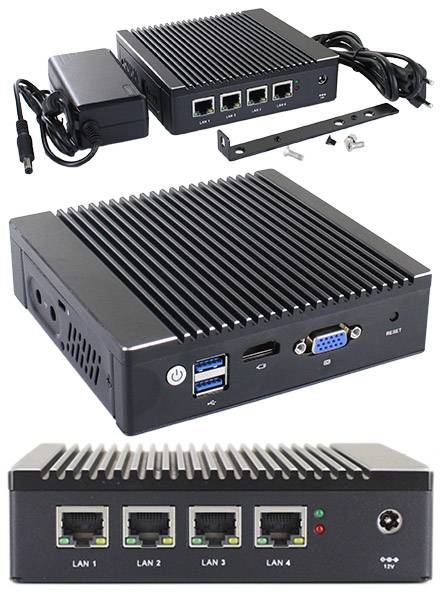 MPC-4LAN-N3700 MiniPC (Intel Pentium N3700, 4x Intel I225-V 2.5GbE LAN) [LÜFTERLOS]-0