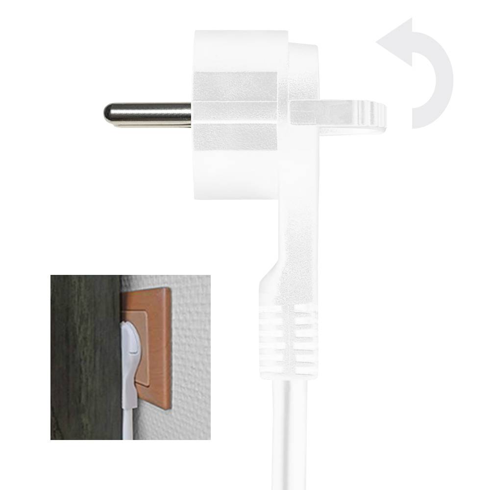 Steckdosenleiste 5 fach mit 2 USB Ladebuchsen 3m Kabel Schalter flachem Winkelstecker weiss-5