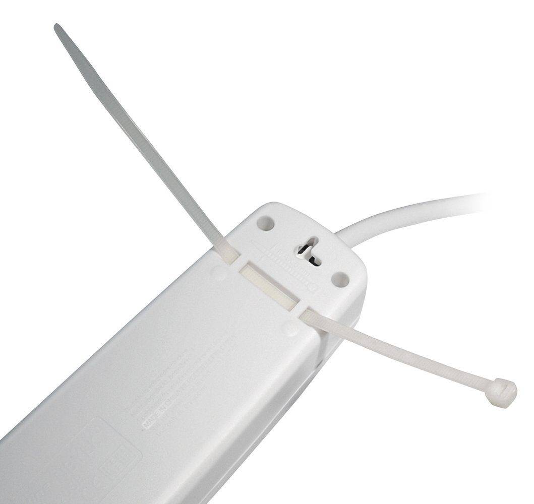 Steckdosenleiste 5 fach mit 2 USB Ladebuchsen 3m Kabel Schalter flachem Winkelstecker weiss-4