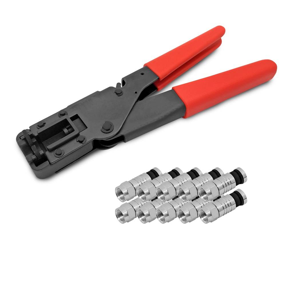 Kompressionszange + 10x F Kompressionsstecker-0