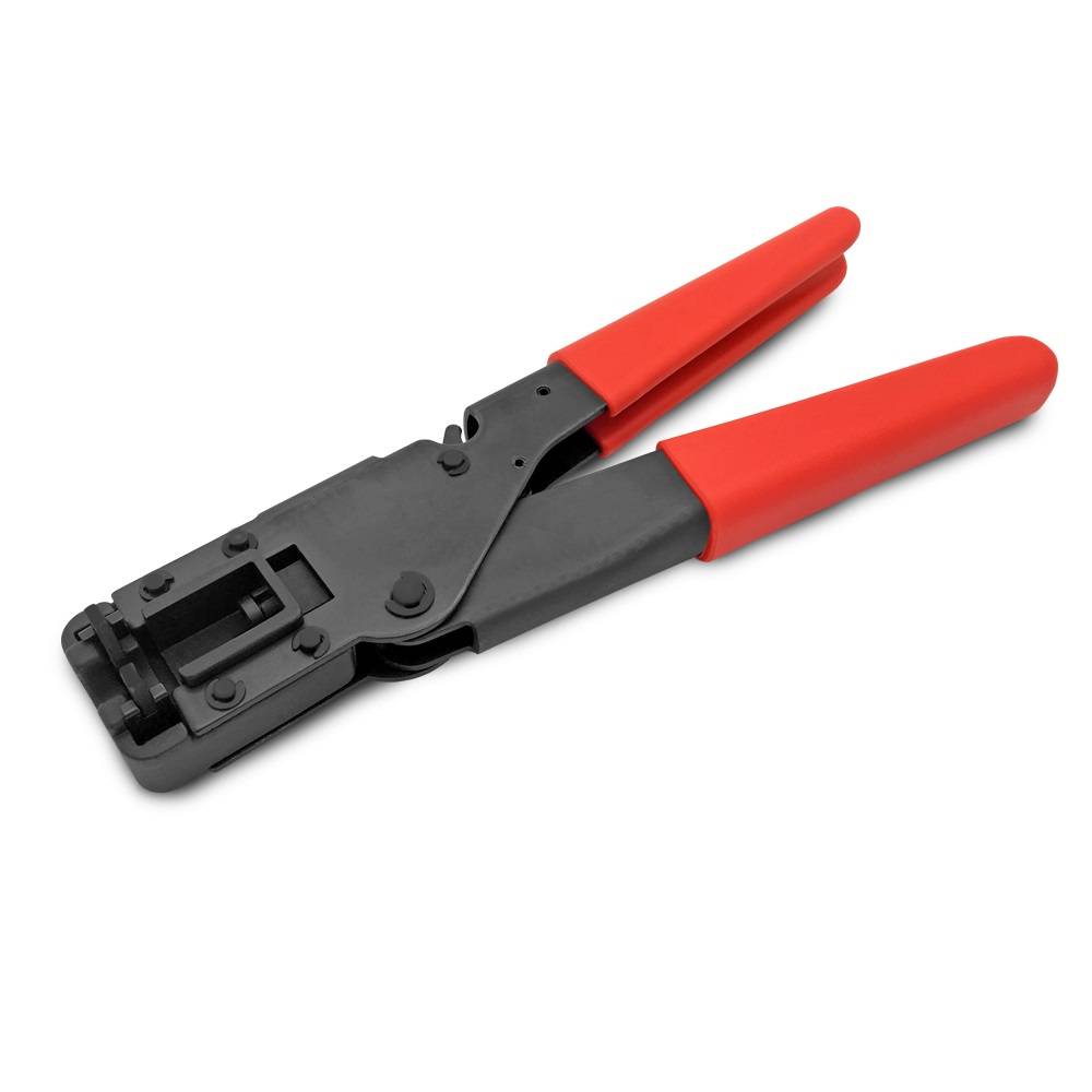 Kompressionszange für F-Kompressionsstecker RG59 RG6 – Crimpzange SAT & Koaxialkabel mit Hebelsperre-0