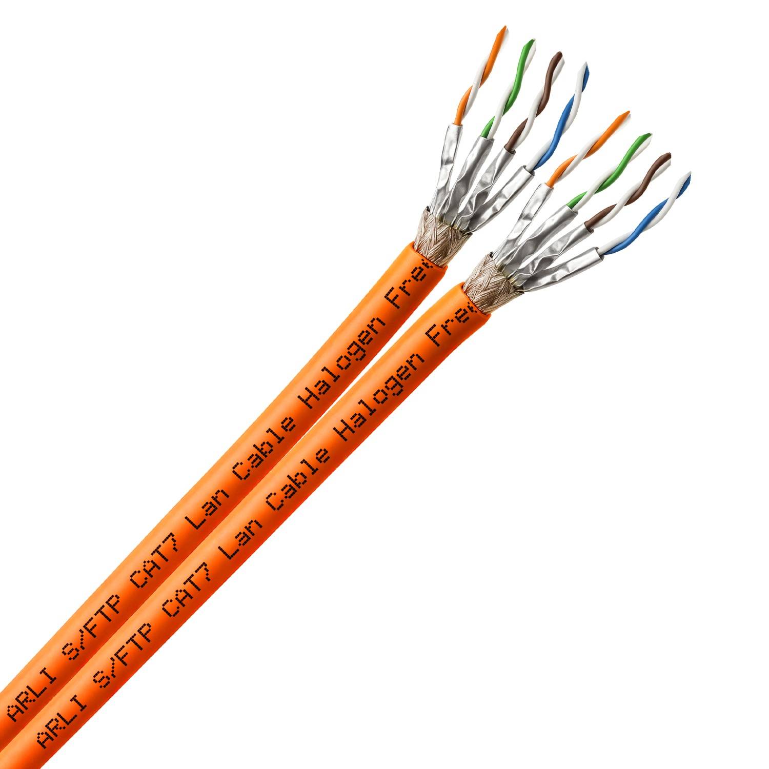 Cat7 Duplex Verlegekabel 100m S/FTP PIMF LSZH Twin Netzwerkkabel + Abisoliermesser-5