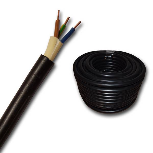 EBROM® - 85 Meter NYY-J 3x1,5 mm² - Erdkabel - Starkstromkabel - SCHWARZ