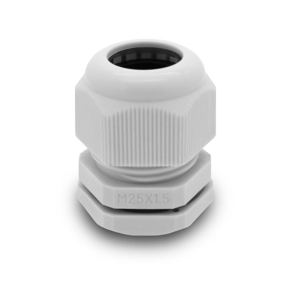 10x ARLI Kabelverschraubungen IP68 Grau M25 x 1,5 mm mit metrischem Anschlussgewinde und Gegenmutter-3