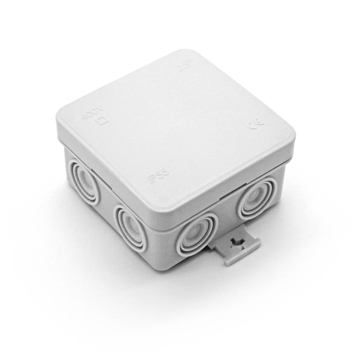 Abzweigdose 75x75x40 mm IP55 Feuchtraumdose Aufputz Verteilerdose wetterfest grau Außen Innen Elektro-0