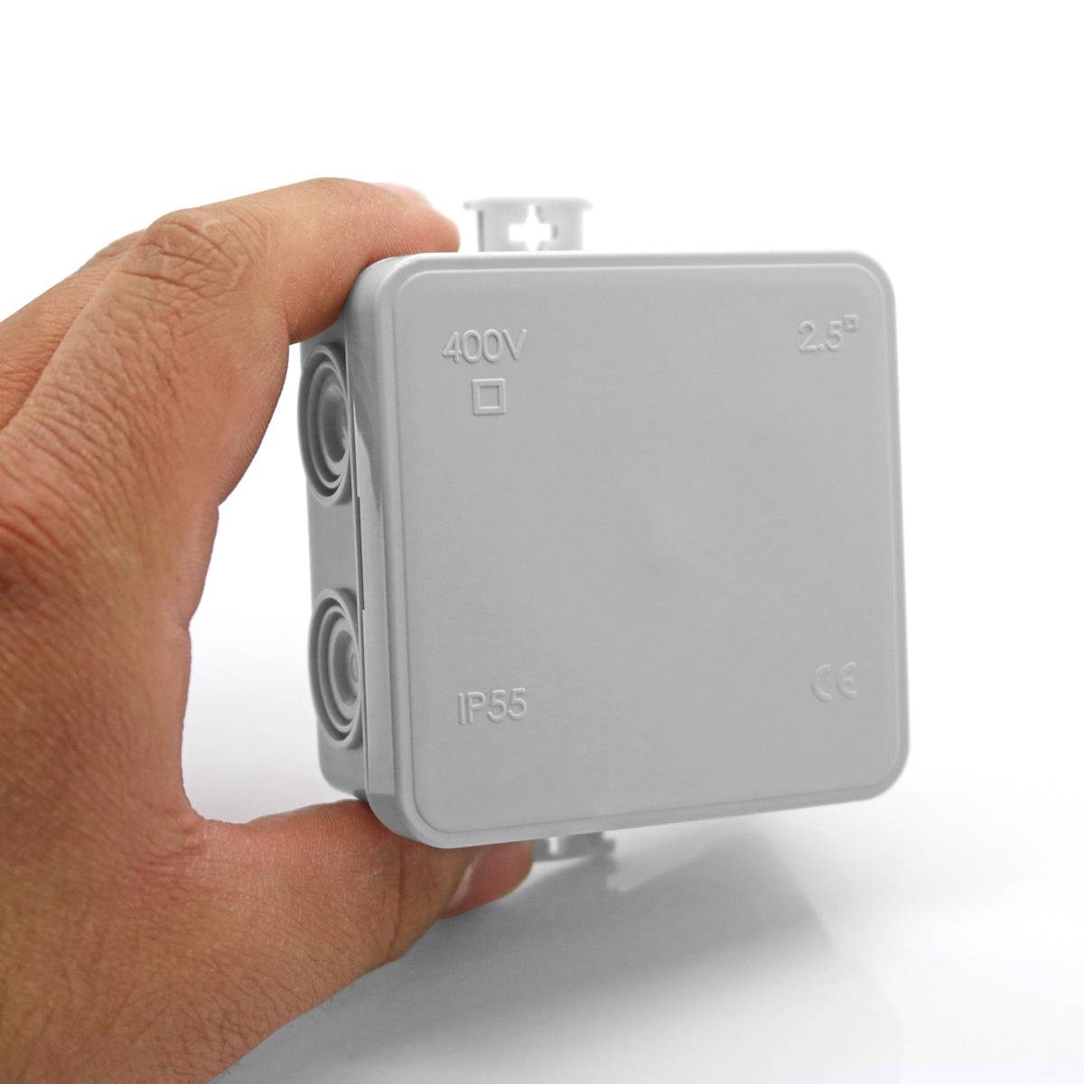 Abzweigdose 75x75x40 mm IP55 Feuchtraumdose Aufputz Verteilerdose wetterfest grau Außen Innen Elektro-2