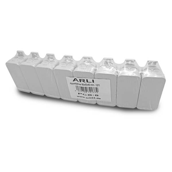 8x Abzweigdose 90x43x40 mm IP55 Aufputz Feuchtraumdose Installationsdose Verteilerdose wetterfest