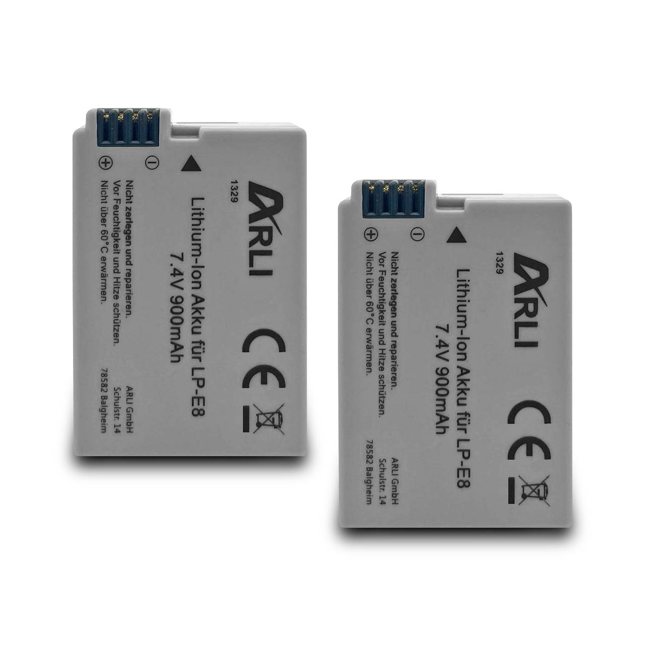 2x Akku für Canon LP-E8 / LP-E8+ EOS 550D 600D 650D 700D LPE8-0