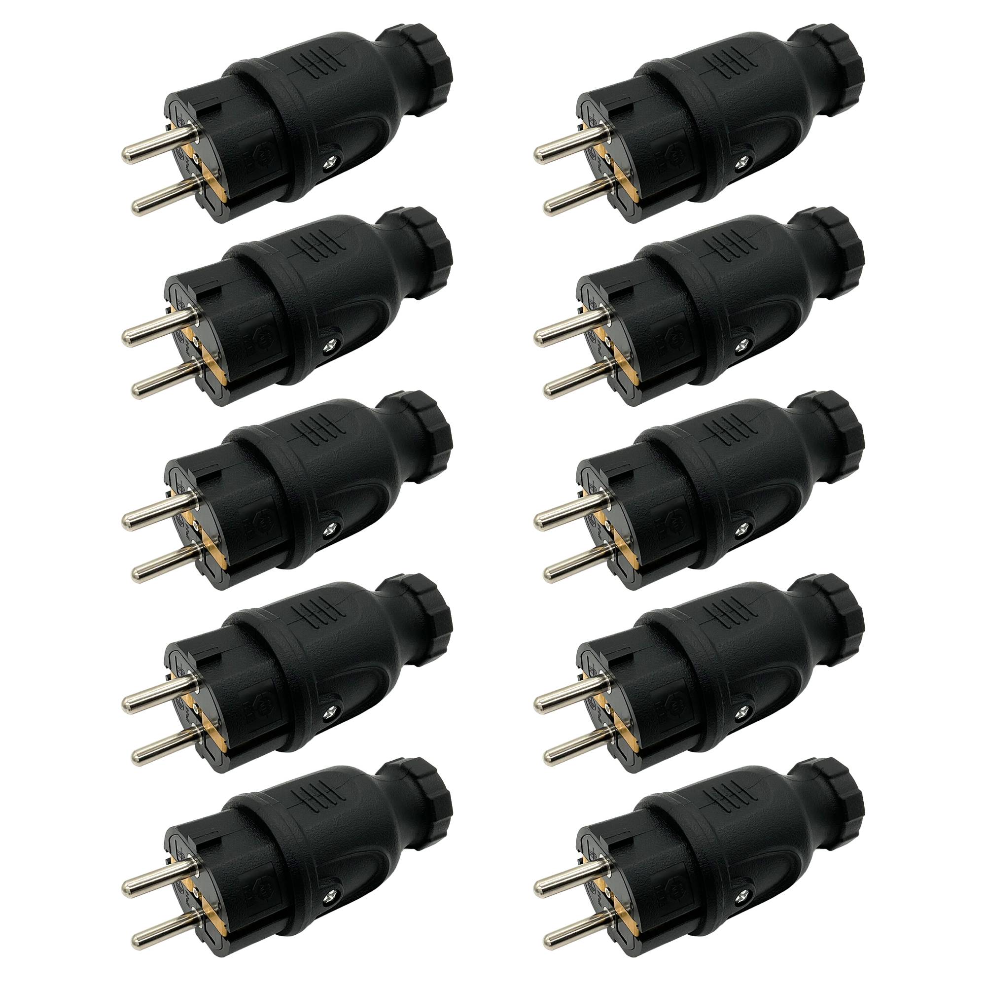 10x ARLI Schutzkontaktstecker IP44 spritzwassergeschützt Netzstecker-0