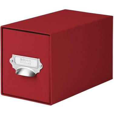 CD-Schubladenbox Rot mit Griff
