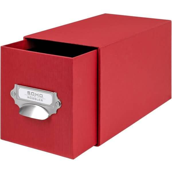 CD-Schubladenbox Rot mit Griff-1