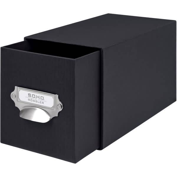 CD-Schubladenbox Schwarz mit Griff-1