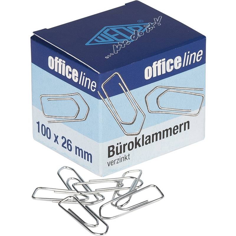 WEDO Büroklammern, glanzverzinkt, 26 mm, Kleinpackung-0