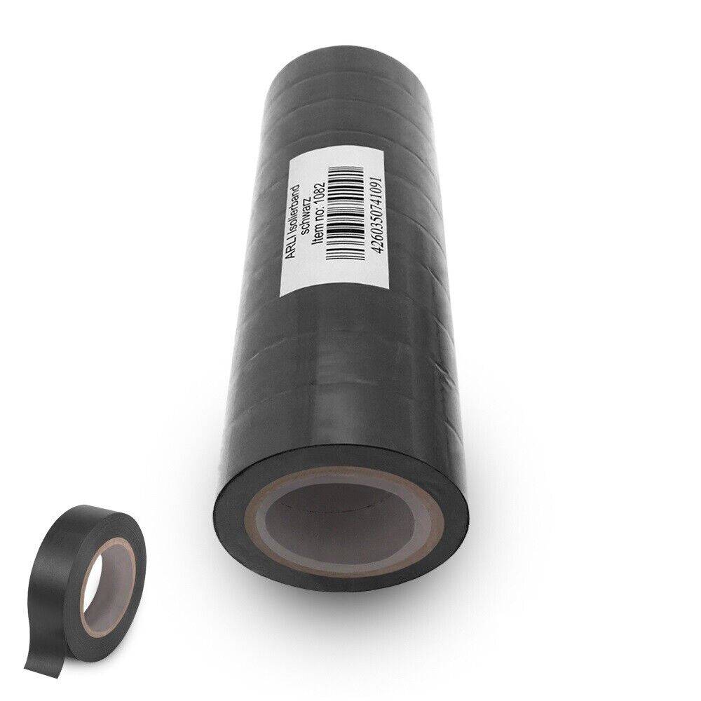 Isolierband 10er Pack Schwarz – Elektro 10m x 13mm für Kabel & Reparatur-0