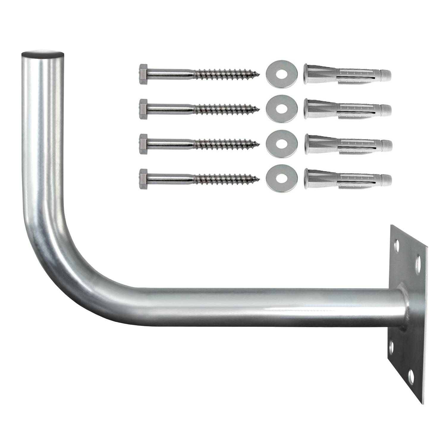 Sat Wandhalter Stahl 45cm + Schrauben- & Dübelset-0