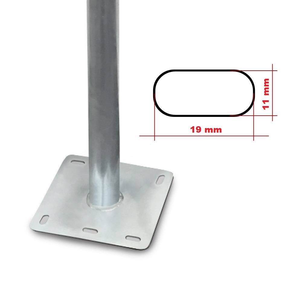 Standfuss 1m mit Sat Mastfuß + Schrauben & Dübelset (4x Schrauben + Unterlegscheibe + Dübel)-4