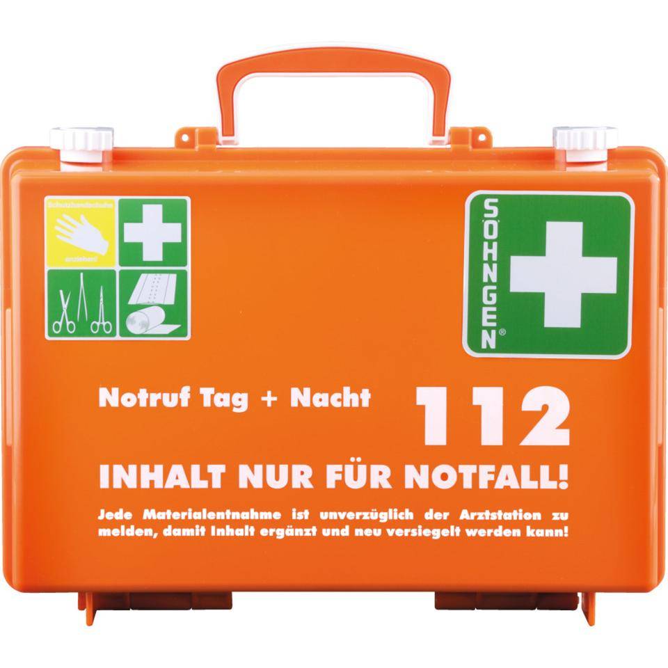 SÖHNGEN® Erste-Hilfe-Koffer SN-CD,mit Bedruckung,DIN 13157,orange,Wandhalterung-0